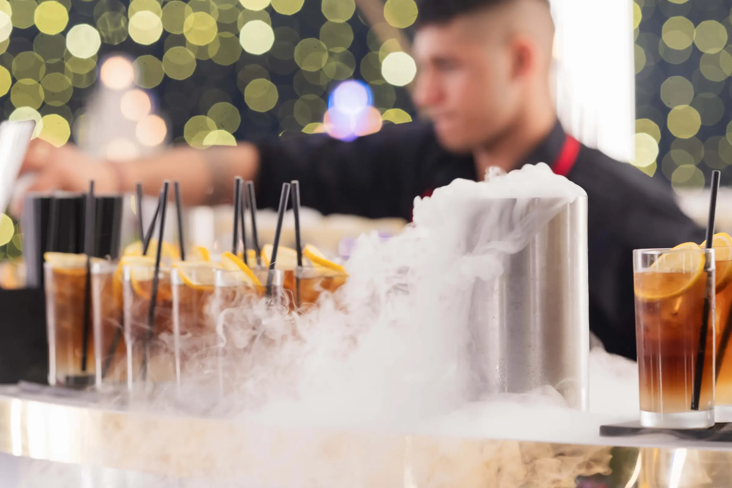 Cocktail bar at a modern Asian wedding