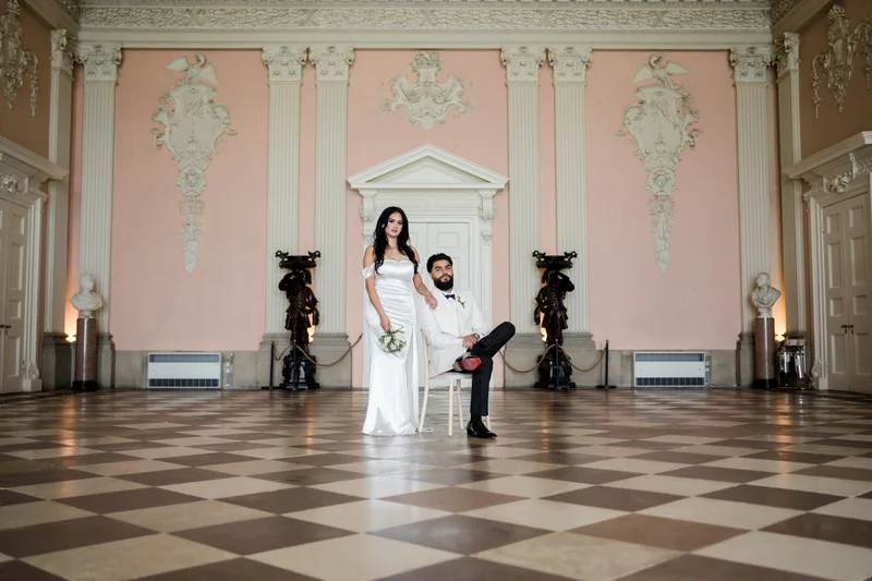 Ajay and Jessica in the light-filled pink room