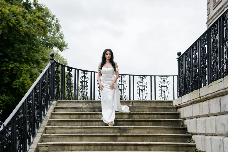 Jessica on the outdoor staircase